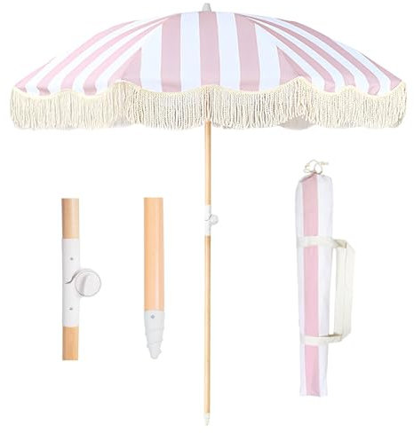 Ggipxalatyr Parasol Plage Pliable Anti-UV, Parasol De Jardin avec Ancre De Plage,Parasol Droit Inclinable avec Sac De Rangement,Parasol A Frange Hawaïen pour Marché/Balcon/Plage/Terrasse ﻿