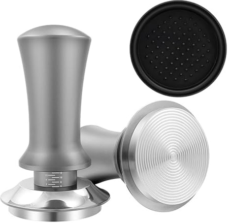 PengGengA Espresso Tamper Set Kaffee Tamper 51 mm mit Silikonmatte 304 Edelstahl Kaffeestampfer Tamper mit Skaleneinstellung Espresso Zubehör