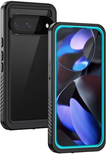 Lanhiem für Google Pixel 9 Hülle IP68 Wasserdicht Stoßfest, Blau | Handyhülle Pixel 9, 360 Grad Schutzhülle, Staubdicht Outdoor Panzerhülle, mit Eingebautem Displayschutz