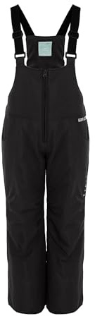 KADVA Skihose für Kinder SKIRO Pants JR in Schwarz Größe 134 cm Wasser- und Winddicht mit offenen Taschen und Hosenträgern Ausgestattet mit reflektierenden Elementen und Logo