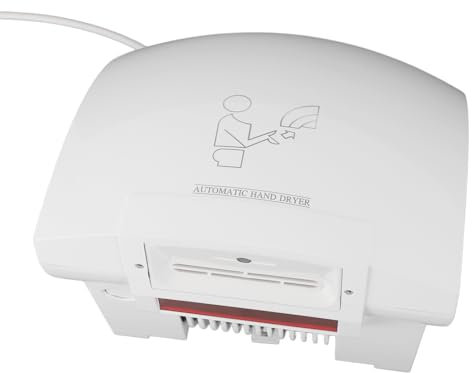 lvifloae Secador de Manos Secador de Manos Sensor Automático 10S Secado Rápido Flujo de Aire Fuerte Secador de Manos de Aire Caliente para Baño Centro Comercial Hotel Enchufe de