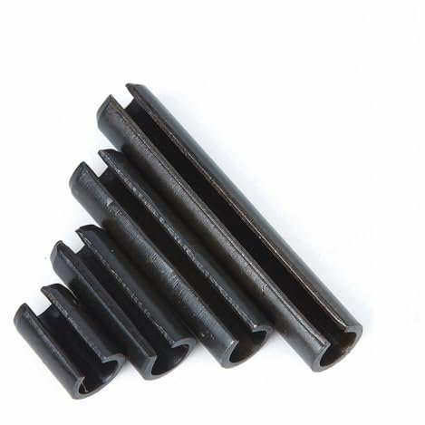 Pasador elástico cilíndrico de Resorte Pasador de posicionamiento Abierto Pasador de Acero al manganeso 65Mn Negro(M2.5x5)