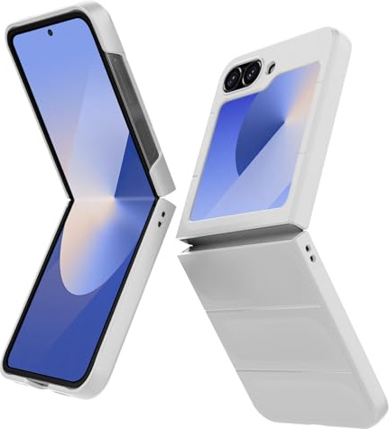 BonYonka Funda para Samsung Galaxy Z Flip 6, Funda de Silicona Resistente a Golpes y Arañazos, Forro de Microfibra Suave, Funda Integral con Protección para La Cámara, Blanco
