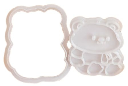 Set di stampi per biscotti a forma di orsetto, in silicone, per feste e celebrazioni