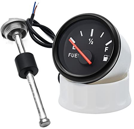 Sensor de nivel de combustible 0-190 ohmios con medidor de nivel de nivel de combustible de 52 mm Medidor de retroiluminación roja for un bote for automóvil de gasolina diesel 9-32V Para barco, coche,