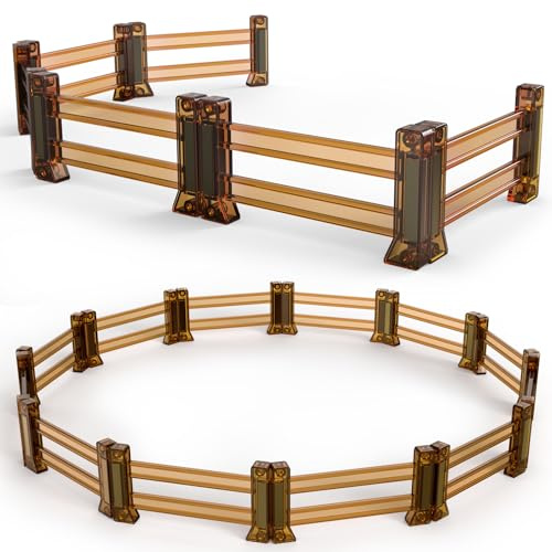 Oriate Farm Animals Fences Magnetic Tiles, 18pcs Magnet Tiles Fencing Compatible Garden Farming Zoo Dinosaur Toys, Kids Magnetic Tiles Enclosure Construction Magnetic Building Blocks Toys Accessory