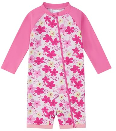upandfast Bañadores de Una Pieza para Niño Bebé Traje de Baño con Manga Larga Bañador Protección UV UPF 50+ y Cierre Cremallera