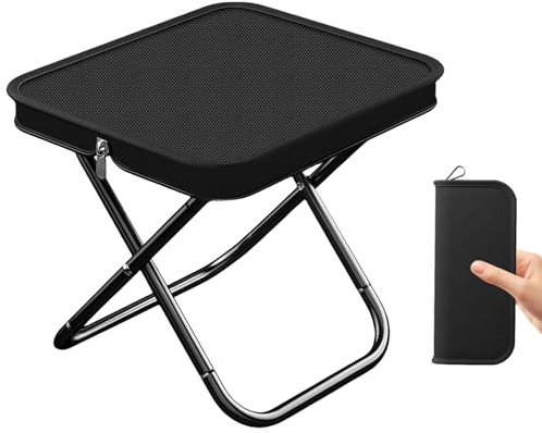 EclipseGuard Sgabello da campeggio, pieghevole, portatile, con custodia, per esterni, mini sgabello pieghevole, leggero, pieghevole, per escursioni, giardino, pesca, barbecue, spiaggia