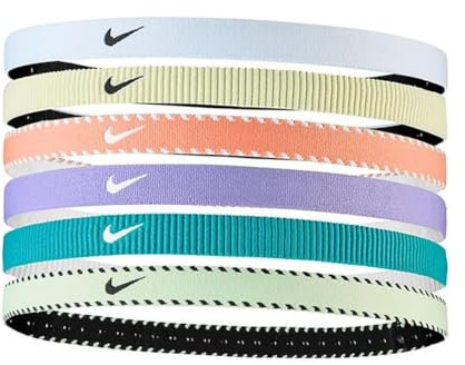 Nike Herren Flex Classic Headbands 6er Pack Stirnbänder Running Fitness Training Sport Haarband Set rutschfest elastisch, Lilac Ice/Dusty Cactus/White, One Size