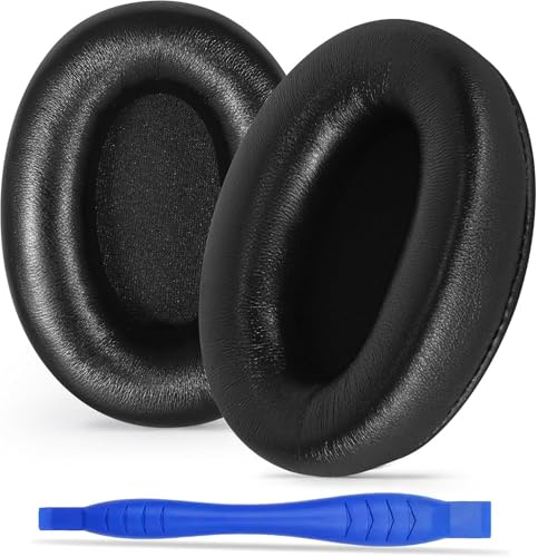 WH-1000XM3 Replacement Ear Pads for Sony XM3 Noise Cancelling Headphones, Genuine Lambskin Leather Earpads Cushions with Softer Acoustic Memory Foam, Extra-Thickness (Black)
