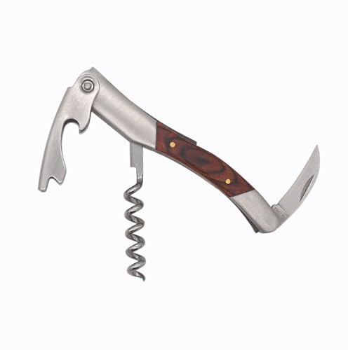 Premium Kellnermesser mit Holzgriff, Eleganter Weinöffner aus Edelstahl, Professioneller Korkenzieher