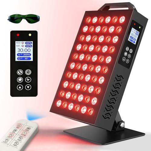 ShineMuse Rotlichtlampe 630/850nm – Dual-Chip, Schmerzlinderung & Anti-Aging | Rotlichtlampe 630/850nm | Dual-Chip 60 LEDs | Schmerzlinderung | Timer + FB | Schutzbrille inkl. | Ganzkörper & Gesicht