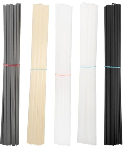 Soudeuses électriques Jeu de baguettes soudage en plastique ABS/PP/PVC/PE, 20cm, bâtons soudure pour réparation pare-chocs voiture 5x2mm, accessoires(Mixed pack,50pcs)