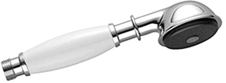 Dornbracht Madison Metall-Handbrause mit Porzellangriff (weiß) platin 28002970-08 - mit Rückflus