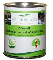 Holzöl, Pflegeöl für Holzzäune, Flechtzäune, Möbel, Inhalt 750 ml | idealer Schutz für Flechzäune aus Weide, Hasel und Holzmöbel für den Außenbereich