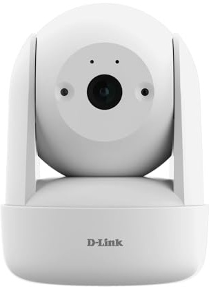 D-Link 2K Pan & Tilt Wi-Fi Camera w/ 360 Degree View, Full 2K 1296p Resolution, Sound & Motion Detection, 2-Way Audio, Cloud & Local Recording, Night Vision (DCS-6501LH)