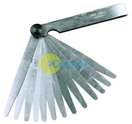 Dapetz ®13 Blades Feeler Gauge Universal Stainless Steel 0.05 To 1.0mm Imperial/metric For Measuring Gap Width Thickness Widely Used For Guitar, Spark Plug,and Valve Adjustment