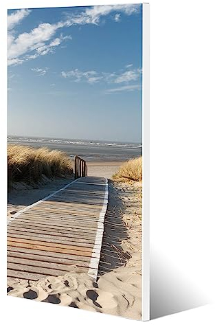 banjado® Magnettafel 37 x 78cm / Magnetwand aus Metall/Magnetpinnwand als Memoboard/Pinnwand Magnettafel Küche, Büro, Kinderzimmer inkl. 4 Magnete & Montageset - Motiv Dünen