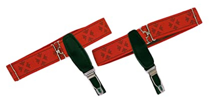 Telliswelt Sockenhalter Herren Strumpfhalter Modell 0-6 rot verstellbar | Individuell verstellbar 23,5 bis 70 cm, hält die Socken den ganzen Tag sicher, ideal zu Anzug, Business und zur Hochzeit