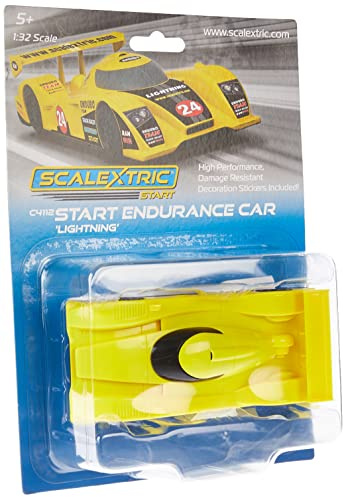 Scalextric Cars - C4112 Start Endurance Car Lightning - Toy Slot Car for use with Race Tracks and Set - Small Kids Gift Ideas for Boy/Girl Ages 5+, Scalextric Accessories
