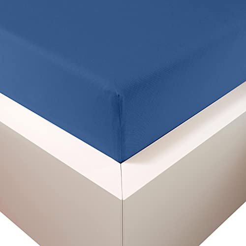 Traumschloss Spannbetttuch »Premium Plus« Mako Baumwolle mit Lyocell & Elasthan | Edel-Jersey | wärmt im Winter & kühlt im Sommer | royal | 180-200x200-220cm