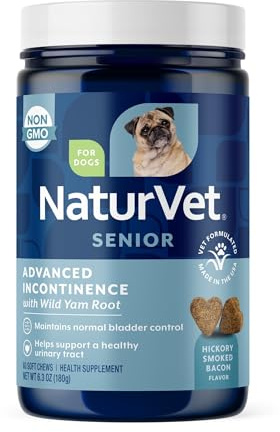 NaturVet Senior Advanced Incontinence Plus Wild Yam Root for Dogs 60 Soft Chews
