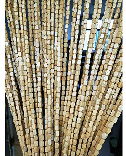 Perlenvorhang Türvorhang Holzperlen Vorhänge Tür-Fadenvorhänge Wohnkultur Für Raumteiler Türschrank-Durchgang Rustikales Bildschirmpanel, 3 Farben PENGFEI ( Color : A , Size : 90 strands-90x200cm )