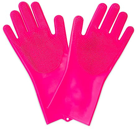 Muc-Off Deep Scrubber Gloves, Small - Reusable, Waterproof Silicone Gloves For Bike And Motorcycle Cleaning - Heat-Resistant And BPA Free