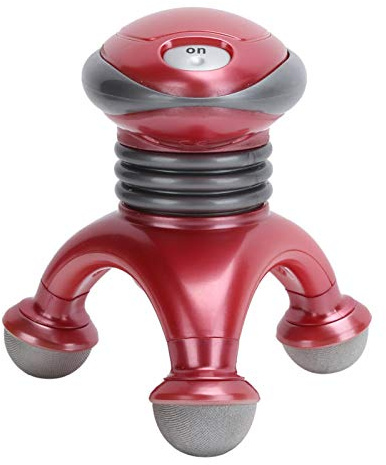 Massaggiatore Portatile Massaggiatore Elettrico Portatile, Massaggiatore per Tutto il Corpo a Batteria Mini Massaggiatore con 3 Testine di Massaggio per il Rilassamento Dell'automassaggio o la Tension