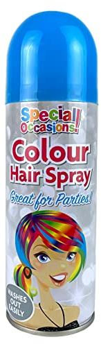 AL-FAHMI Hair Spray Temporary Xmas NewYear Party Temporary Hair Colour Spray Fancy Dress Colours Wash Out (Blue)