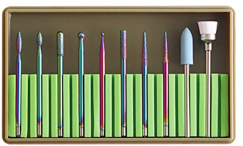 Nagelbohrer-Set, 10 Stück, 3/32 Zoll Nagelbohrer für Nägel Nagelhautentferner Nagelfeile Maschine Zubehör