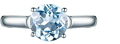 Eheringe Gold Weißgold, Aquamarin Stein Ring 18K Eingelegter 1,48 ct Aquamarin Verlobungsring Schmuck Geschenke für Frauen