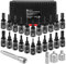 Lytool Torx and HEX Bit Socket Set, 25PCS 1/4 Allen Key Star Socket, 1/2 & 3/8 Socket Drive Adaptor, for Torque Wrench, Ratchet Wrench, Impact Power Drills