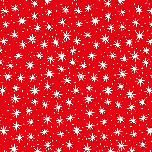 FSC große Rolle Geschenkpapier rot Sterne weiß 70 cm x 200 m | 80/m² Weihnachtspapier Secare | HUTNER