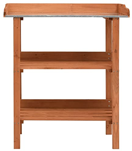 puraday Pflanztisch Pflanzenständer Balkon Pflanzenregal Outdoor Pflanztisch Holz Pflanzenständer Holz Pflanzenständer Hoch Blumentopf Ständer Pflanztisch Outdoor Tannenholz 76x37x89 cm