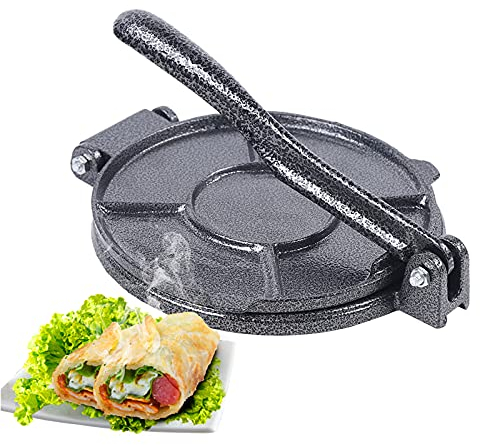 Presse à tortilla en fonte – Faites des tortillas à la farine parfaites à la maison – Presse à crêpes idéale pour la cuisine – Machine à tortilla de qualité supérieure pour des tortillas rondes et