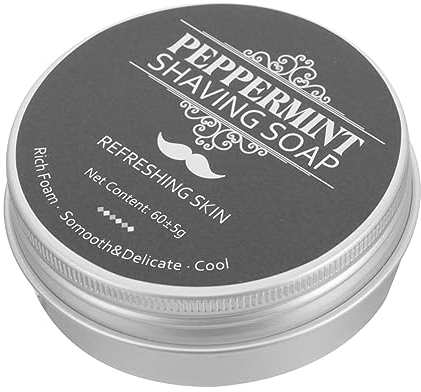 VINTORKY Jabón De Afeitar Para Hombre Con Menta Portátil y Ligero Para Barba Limpieza Suave y Experiencia Refrescante Para Uso Diario y Viajes