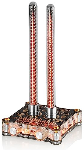 Douk Audio VU9 Pixie Tube Sound Level Meter Retro Nixie Tube Audio Spectrum MIC Pickup for Home Desktop Decoration (Black, 3.35 inch), XX-VU9-2024