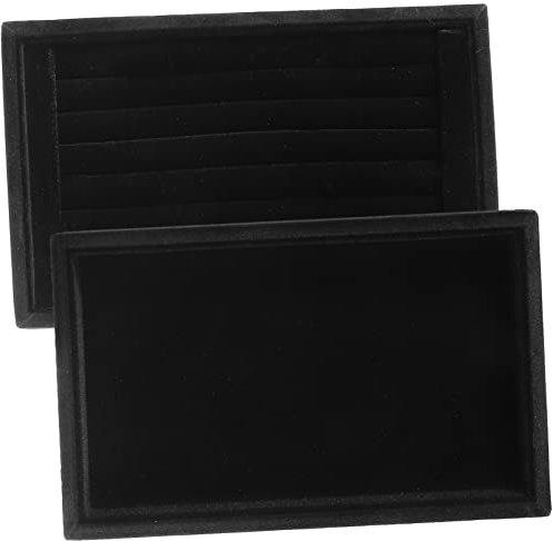 COLLBATH 2stücke Schmucktablett Klein Samtbezogen Praktischer Ring Ohrstecker Organizer Aufbewahrungseinsatz Für Ringe Ohrschmuck Kompakt Leicht Elegant
