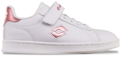 Lotto Dampolis Gc K Baskets pour Fille, Blanc/Rose, 33 EU