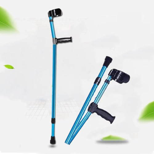 Orthopädische Krücken, faltbar, für Erwachsene, verstellbare Krücke, leichtes Aluminium, ausziehbarer Gehstock für Damen und Herren, Blau