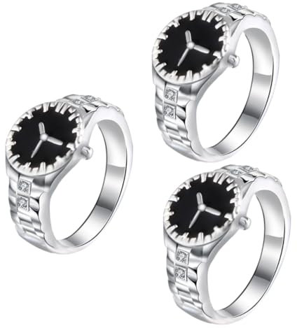 VALICLUD 3stücke Couple's Watch Shape Kreativer Finger- Für Silber Für Hochzeiten Partys Versprechen Schmuckstück Einzigartiges Design Für Besondere Anlässe