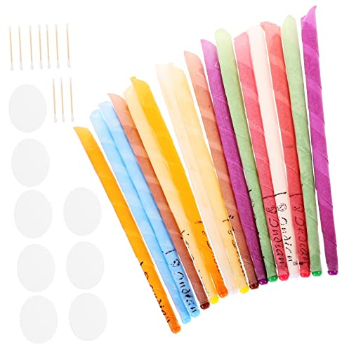 PLAFOPE 8sets Candele Per Pulizia Delle Orecchie Con Bastoncini Kit Di Rimozione Cerume Per Protezione Auricolare Design Forma Conica Per Aspirazione e Utilizzo Facile