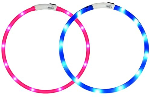 LED-Hundehalsband, wiederaufladbar, beleuchtet, für nächtliche Spaziergänge, verbesserte Sicherheit und Sichtbarkeit bei Nacht, 3 Blinkmodi, beleuchtetes Halsband passend für kleine, mittelgroße und