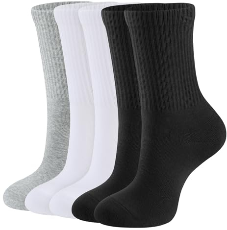 CLOSEMATE Damsockor Damer Crew-sockor Mjuka Andningsbara Tonårstjejer Casual Fritid Bomullssockor 5 par, 38-42 EU