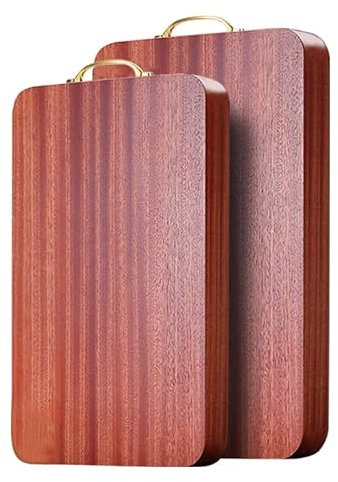 BGFYUSF Holz Schneidebrett Edelstahl Griff Dicker Käse Wurst Gemüse Obst Platte rutschfeste Hackblöcke Einfach，Wood-11.8x7.9x1.2in