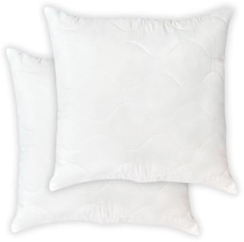 HEIMTEX Quilted Kissen 40x40cm 2er– Weiche Polyesterfüllung, Premium Hotelqualität, Anti-Staubmilben & Hypoallergen, Ideal zum Schlafen, für das Sofa oder als Dekokissen. (White)