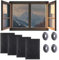 4 Piezas Mosquitera Ventana,130 x 150cm Pantalla Mosquitera Ventana,Ajustable Tamaño,con 4 Cinta Autoadhesiva,Sin Taladros para Protección Ventanas Contra Insectos Moscas Mosquitos(Negro)