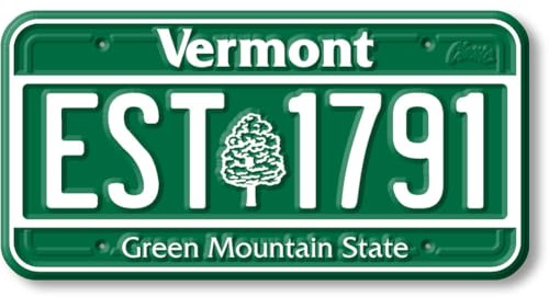 Vermont State License Plate Magnet by Classic Magnets, 1.9 x 3.8, Collectible 3D Rubber Vintage-Style Souvenirs and Gifts Made in the USA