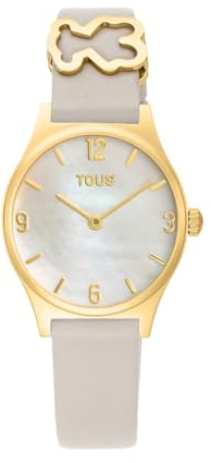 Tous Reloj analógico con Correa de Piel, Acero y Esfera nácar Epic Icon